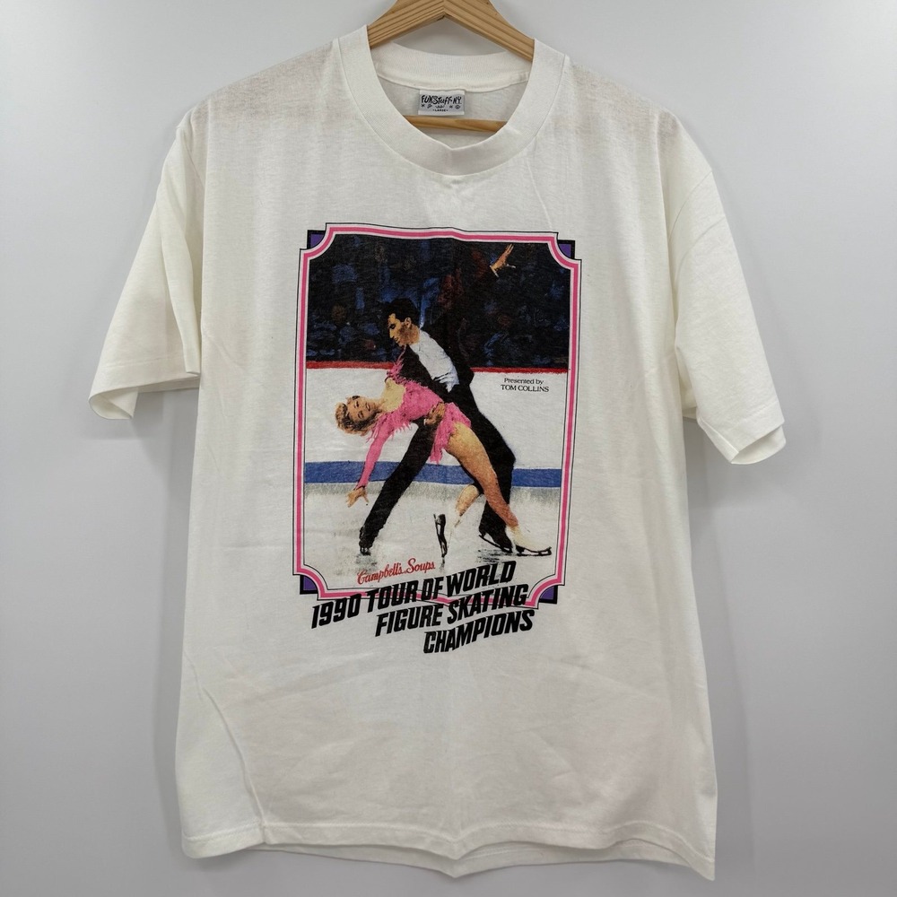 Vintage 1990 Campbell's Soups Tour Of‎ The World Figure Skating Champions tshirt